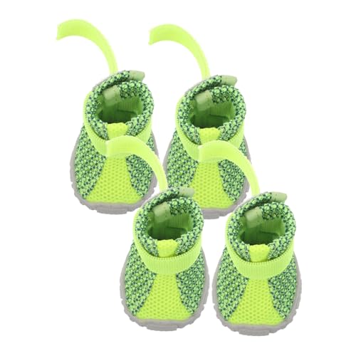 ibasenice 4 Stück Hundeschuhe für Kleine Hunde Atmungsaktive rutschfeste Haustier Sneaker Sportliches Design Ganzjährige Schutz Booties für Sichere Outdoor Aktivitäten und Tägliche von ibasenice