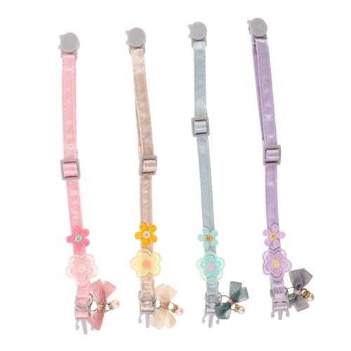 ibasenice 4 Stück Mädchen Katzenhalsband Katzenhalsband Blumenfliege Haustierhalsband Blumenhalsband Schleife Mädchen Kätzchenhalsband Fliege Für von ibasenice