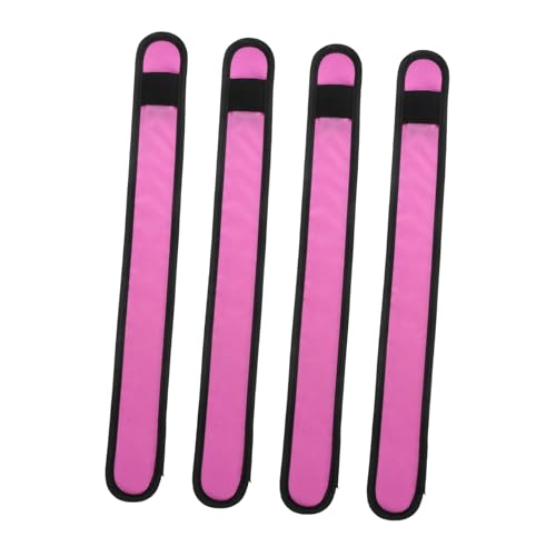 ibasenice 4 Stück Pferde-Leggings Mit Knöchelriemen Led-beleuchtetes Pferdebeinband Schützend Umfang Nachtsicherheitsgurt Sport Led-pferdebeinband Reflektierend Reiter Ausrüstung Rosa Stoff von ibasenice