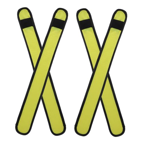 ibasenice 4 Stück Pferde-Leggings mit Knöchelriemen LED-Pferdebeinband Sport Umfang reflektierende bänder LED Pferdeband glühendes Pferdebein Fahrrad Armbänder Stoff Yellow von ibasenice