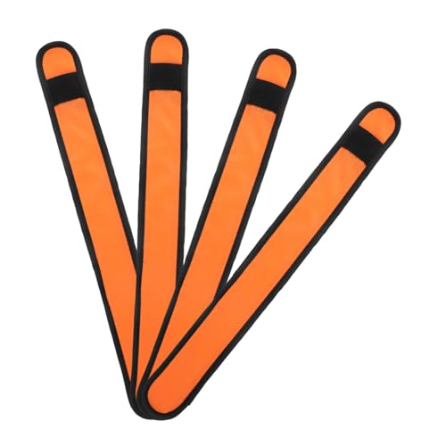 ibasenice 4 Stück Pferde-Leggings mit Knöchelriemen Zubehör Mittel Schutz reflektierend LED Pferdeband Nacht Reitausrüstung Pferde Ausrüstung Kummet Flash-Armband Stoff Orange von ibasenice