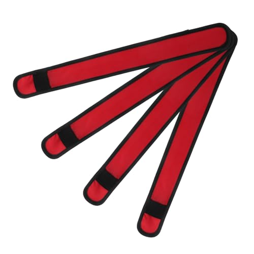 ibasenice 4 Stück Pferde-Leggings mit Knöchelriemen bewachen Beleuchtung Pferdebeinband Bands Umfang Gürtel LED Pferdebänder LED Sicherheitsausrüstung Reitausrüstung LED-Armbänder Stoff rot von ibasenice