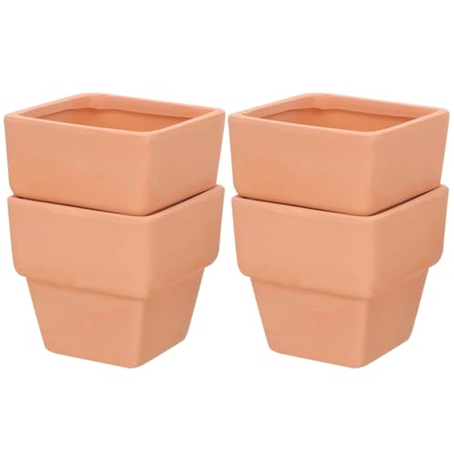 ibasenice 4 Stück Pflanzentopf Pflanzgefäß Aus Terrakotta Anlage Rot Modern Ton Sukkulenten Erdgeschoss Terrakotta-pflanztöpfe Groß Drinnen Eingetopft Würfel Light Brown ibasenice 4 Stück Pflanzentopf Pflanzgefäß Aus Terrakotta Anlage Rot Modern Ton Sukkulenten Erdgeschoss Terrakotta-pflanztöpfe Groß Drinnen Eingetopft Würfel Light Brown von ibasenice