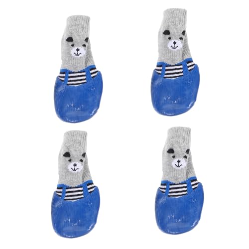 ibasenice 4 Stück Socken für Hunde Körperpflege Stiefel Pfote Traktion Haustier hundesocken Outdoor hundepflege Dog Socks Tragbare Hundesocken atmungsaktive Baumwollsocken Baumwolle Sky-Blue von ibasenice