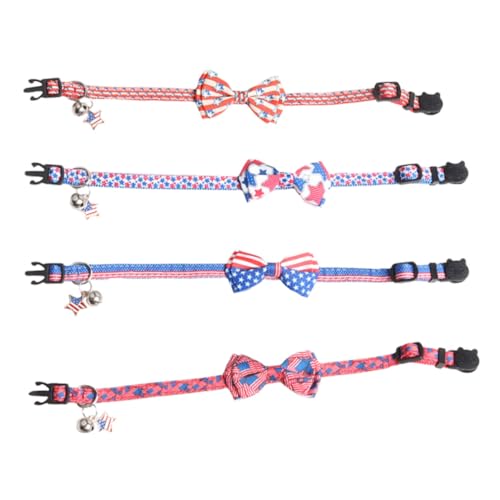 ibasenice 4 Stück Teiliges Independence Day Haustierhalsband Verstellbares Dekorationshalsband für Hunde und Katzen Einzigartiges Design Atmungsaktiv und Bequem für Feiertags Outfits von ibasenice