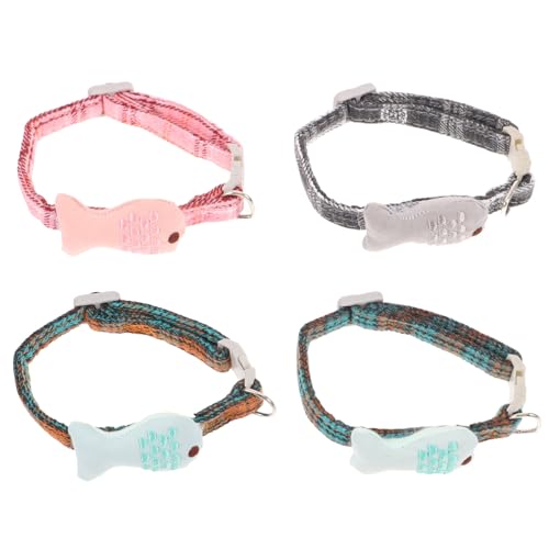 ibasenice 4 Stück Teiliges Katzenhalsband Set Verstellbares Fischförmiges mit Karomuster für Niedliche Tieraccessoires für Katzenliebhaber und Ihre Haustiere ibasenice 4 Stück Teiliges Katzenhalsband Set Verstellbares Fischförmiges mit Karomuster für Niedliche Tieraccessoires für Katzenliebhaber und Ihre Haustiere von ibasenice
