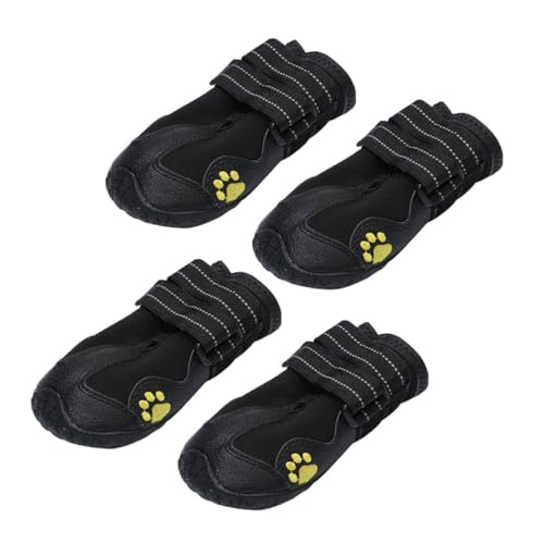 ibasenice 4 Stück rutschfeste Hundeschuhe wasserdichte Verschleißfeste Pfotenschutz Boots für Kleine und Mittlere Hunde Atmungsaktiv Sicherer für Outdoor und Indoor Design von ibasenice