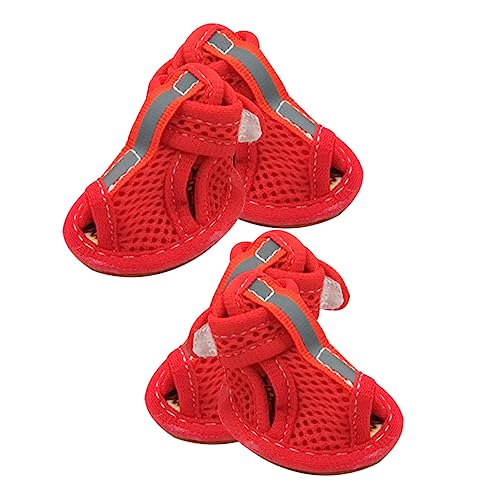 ibasenice 4Stücke Atmungsaktive Hundeschuhe rutschfeste Sandalen Für Haustiere Für Outdoor Aktivitäten Mit Komfortablem Netzmaterial Und Stylischem Design Schützt von ibasenice