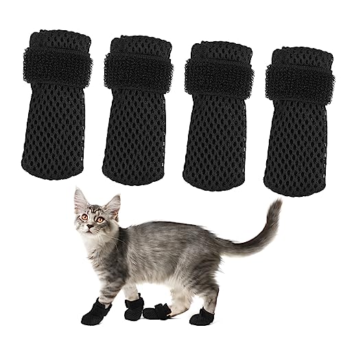 ibasenice 4Stücke Katzenschuhe Kratzschutz Für Katzen Einstellbare Und Bequeme Pfotenschutz Schuhe Für Medikamentengabe Und Schutz Kratzern von ibasenice