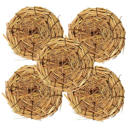 ibasenice 5 Stück Teiliges Dekoratives Vogel Nest aus Gras für Ostern Handgefertigte für Garten und Partys Realistisch Aussehendes Nistmaterial für Kleine Tischdeko von ibasenice