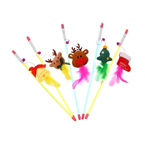 ibasenice 5 Stück Weihnachtsglocken Katzenspielzeug Interaktiver Katzen Teaser Stick Katzenangel mit Federn für Fitness und Spaß Perfektes für Katzenliebhaber ibasenice 5 Stück Weihnachtsglocken Katzenspielzeug Interaktiver Katzen Teaser Stick Katzenangel mit Federn für Fitness und Spaß Perfektes für Katzenliebhaber von ibasenice
