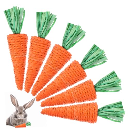 ibasenice Handgewebtes Kauspielzeug für Kleintiere 6 Stück Karotten Spielzeug für Kaninchen Hamster und Meerschweinchen Natürliches Material Fördert Zahnreinigung Anziehende Farben ibasenice Handgewebtes Kauspielzeug für Kleintiere 6 Stück Karotten Spielzeug für Kaninchen Hamster und Meerschweinchen Natürliches Material Fördert Zahnreinigung Anziehende Farben von ibasenice