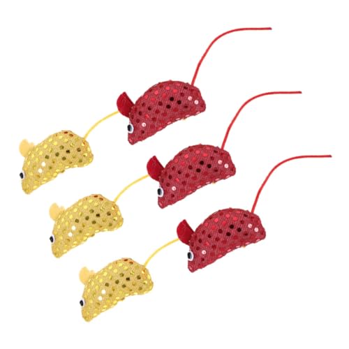 ibasenice 6 Stück Teiliges Katzenspielzeug Weiche Glitzernde Stoffmäuse in Rot und Gelb Interaktive Spielmäuse für Indoor Katzen und Kätzchen Fördert Aktivität und Beschäftigung ibasenice 6 Stück Teiliges Katzenspielzeug Weiche Glitzernde Stoffmäuse in Rot und Gelb Interaktive Spielmäuse für Indoor Katzen und Kätzchen Fördert Aktivität und Beschäftigung von ibasenice