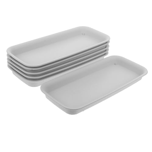 ibasenice 6 Stück Wasserschale Untertasse Unterschale Gartenböden Drainageschale Pflanzenschale Blumentopfschale Quadratische Pflanzschale Outdoor Dicke Untertassen Beige Kunststoff von ibasenice