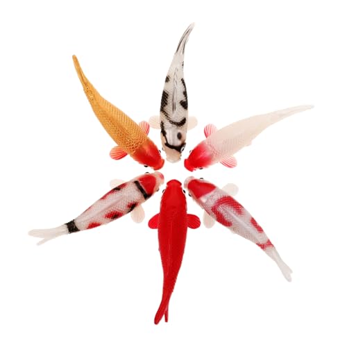 ibasenice 6stücke Teiliges Künstliche -Fische Für Aquarium Realistische Dekoration Für Fischbecken Terrarien Und Tischgestaltung Vivid Fancy Carp Modelle von ibasenice