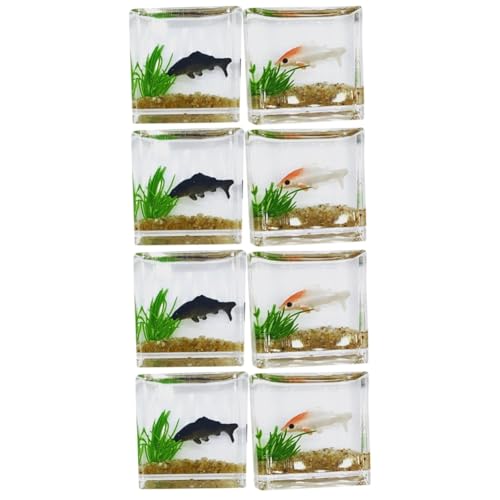 ibasenice 8 STK Karpfenbecken Mini-goldfischgläser Miniatur-zubehör Miniatur Fischglas Mini-aquariumschale Mini-gartendekoration Gefälschte Schwimmende Fische Plastik Künstlich Geschenk von ibasenice