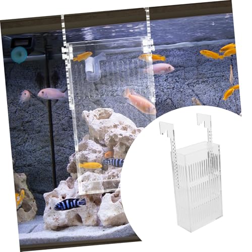 ibasenice Acryl Fischzuchtbox mit Haken Langlebiger Aquarium Laichkasten Transparente Isolation für Kleine Fische und Garnelen Sicherer Aufzuchtbehälter für Guppy und Aquarium Shrimp Zucht von ibasenice