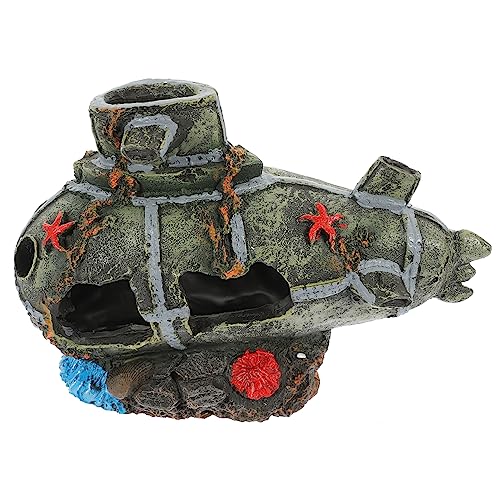 ibasenice Aquarium Deko Submarine Wrack Resin Fisch Versteck Unterwasser Landschaft für Fischbecken Lebensecht Farbecht Leicht Stabile Fischversteck Dekoration ibasenice Aquarium Deko Submarine Wrack Resin Fisch Versteck Unterwasser Landschaft für Fischbecken Lebensecht Farbecht Leicht Stabile Fischversteck Dekoration von ibasenice