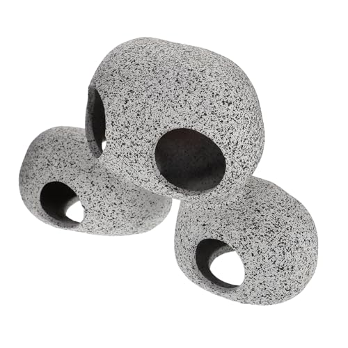 ibasenice Aquarium Tontopf Für Aquarium Zucht Aquarienhöhlendekorationen Garnele Klein Aquarienton Aquarium Felsenhöhle Groß Höhle Zum Laichen Von Fischen Tank Light Grey Ton von ibasenice