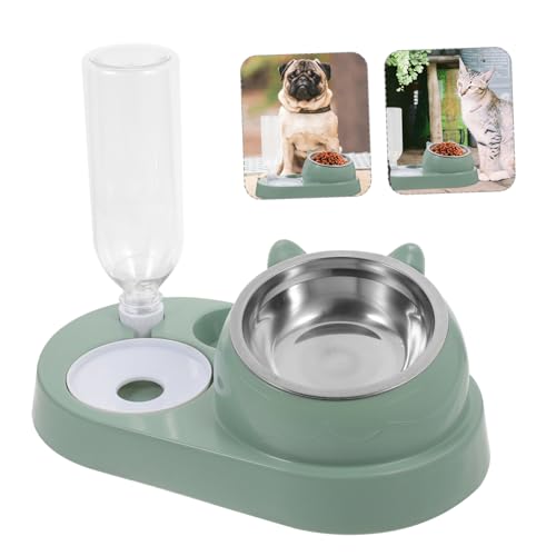 ibasenice Automatischer Haustier Futterspender mit Wasserspender Große rutschfeste Schüssel aus Bissfestem Material Geeignet für Kleine Hunde und Katzen Einfacher Nachfüllmechanismus von ibasenice