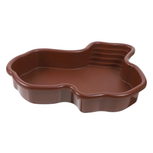 ibasenice Badewanne Reptilien wasserschale Reptilien-Badebecken Reptilienwassernapf groß Schildkröte Wasserschale Turtle Habitat Accessoires Reptilienschale großes Reptilienbecken Abs Coffee von ibasenice