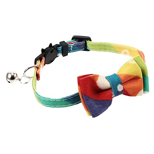 ibasenice Bunter Katzenkragen mit Fliege Verstellbar von Haustierzubehör für Katzen Design mit Separatem Band für Stil von ibasenice