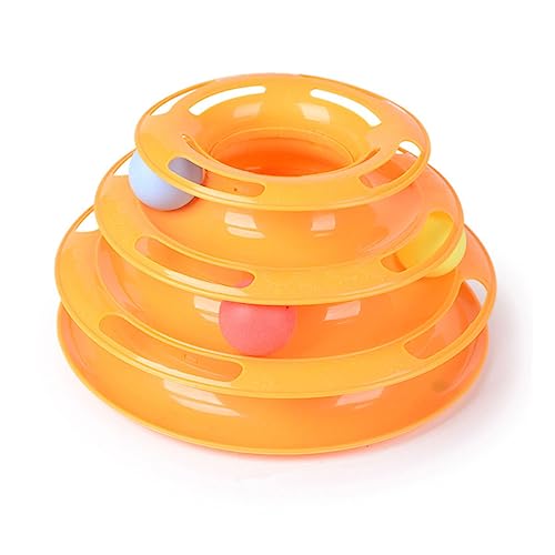 ibasenice Cat Toy für Katzen Schichten Intelligenzspielzeug Crazy Play Ball Tray Gelb Fördert die Zahngesundheit und Sorgt für Stundenlangen Spaß von ibasenice