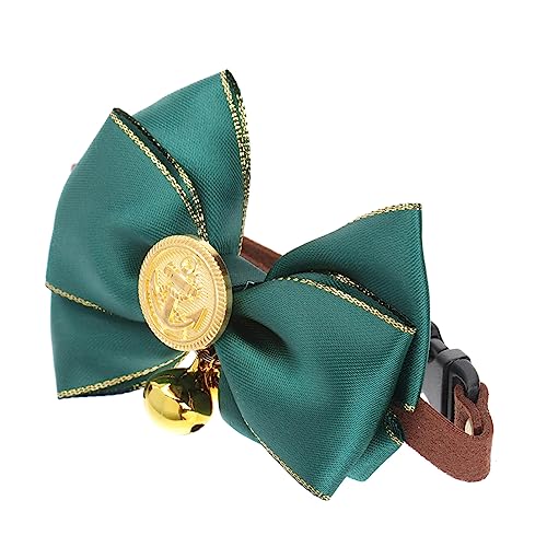 ibasenice Chic Bow Knot Hundehalsband mit Glocke Stylisches Halsband für Haustiere für Kleine und Mittlere Hunde Geeignet Grün von ibasenice