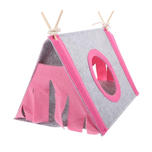 ibasenice Chinchilla -Bett drinnen Hamsterzelt Vlies Hütte kanninchenhäuser kaninchenhäuser Meerschweinchenversteck Kleintierzelt Hamster -Versteck Meerschweinchen-Nest Filzstoff Rosa von ibasenice