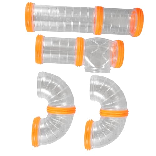 ibasenice DIY Hamsterröhrenset Transparent Robustes Röhrensystem für Hamsterkäfig Außentunnel Zubehör für Zwerghamster und Kleine Kleintiere Leicht Montierbar Sicher und Langlebig von ibasenice