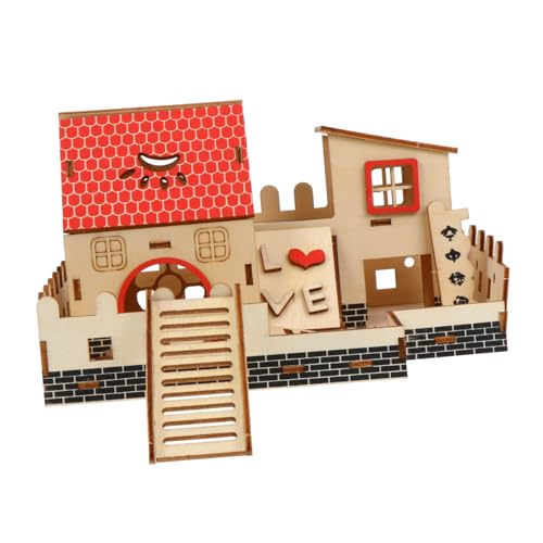 ibasenice Dauerhafte Kletterleiter für Hamster Holzspielzeug für Kleintiere Sicheres Klettergerüst Spielhaus für Hamster Mäuse Fördert Bewegung und Spaß von ibasenice