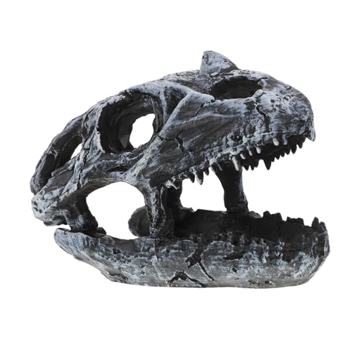 ibasenice Dinosaurierschädel Dekoration für Aquarium Harz Ornament für Fischtank Lebensnahe Umweltgestaltung für Fische und Reptilien Sicher Breitem von ibasenice