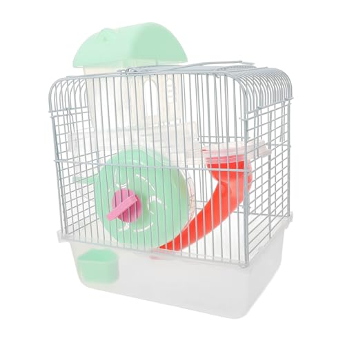 ibasenice Doppelstöckiger Hamsterkäfig mit Abnehmbarem Häuschen Großer Käfig für Kleine Haustiere Robustes Nagerheim für Hamster Rennmäuse und Zwerghamster Sicherer Spiel Schlafplatz von ibasenice