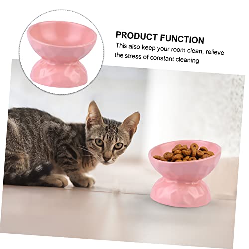 ibasenice Erhöhte Katzenfutterschale mit Hohem Sockel rutschfest Schützender Nackenstütze Keramische Wassernapf für Kleine Katzen Bequeme Fütterung Nackenbelastung für Entspanntes Essen und von ibasenice