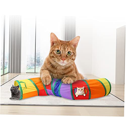 ibasenice Faltbarer Katzentunnel S Förmig Bunter Spieltunnel aus Langlebigem Material Leichtes Katzenröhren für Kätzchen Indoor und Outdoor zur Katzenbeschäftigung und Spielspaß von ibasenice