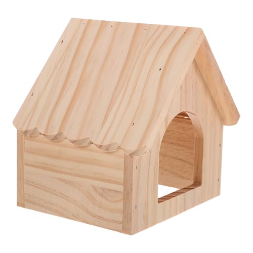 ibasenice Kleintier Holzversteck Für Hamster Und Meerschweinchen Natürliche Holzmaterialien Gemütliches Zuhause Entspannen Und Als Futter Und Wasserplattform von ibasenice