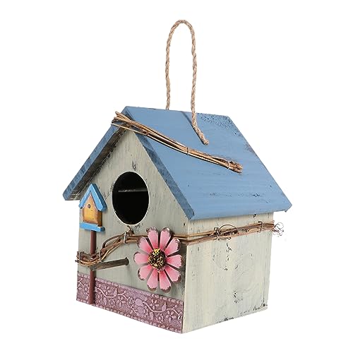 ibasenice Garten Vogelhaus Erwachsene groß montiert dekorative Vogelhäuser Dekorationen hängende Vogelhäuschen für draußen Vogelhaus im Freien vogelhaus hölzern Green von ibasenice