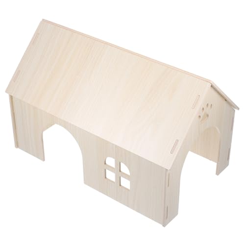 ibasenice Großes Holzversteck für Hamster Kleintiere Naturholz Nagerhaus als Schlafplatz Sicher und Komfortabel für Meerschweinchen von ibasenice