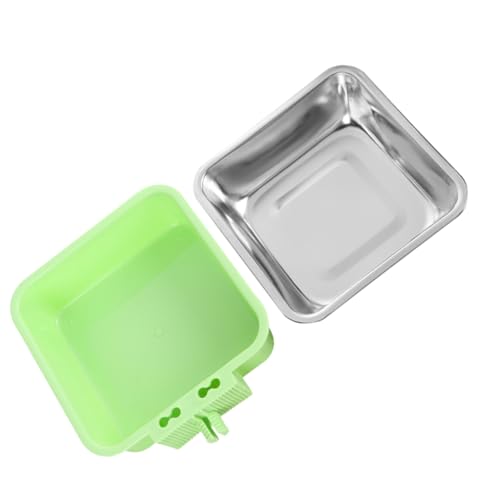 ibasenice Hängender Hundenapf Welpenwasserschale Futterspender Für Welpen Zubehör Für Hundekisten Hundenäpfe Hängend Wasserspender Für Hasen Katzennäpfe Rostfreier Stahl Light Green von ibasenice