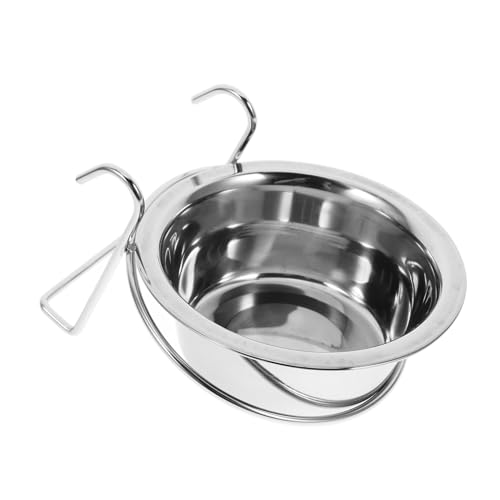 ibasenice Hängender Hundenapfständer Katzenfutter Fütterung groß Futternapf für Hunde modern hundekäfig hundezubehör futterbehälter Heimtierbedarf Welpenwasserschale Rostfreier Stahl Silver von ibasenice
