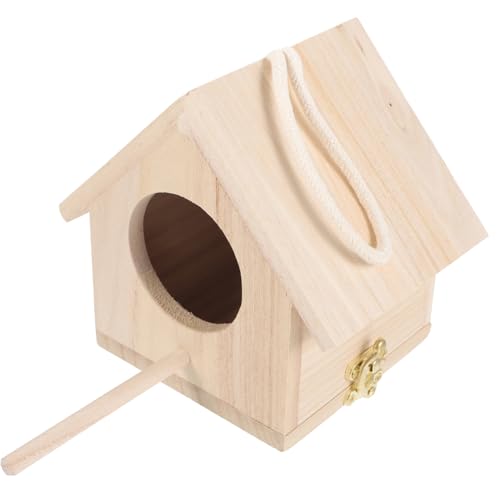ibasenice Hängendes Holz Vogelhaus für Wellensittiche Nistkasten für Papageien und Kleine Vögel und Langlebige Brutbox für Garten Park und Outdoor Dekoration ibasenice Hängendes Holz Vogelhaus für Wellensittiche Nistkasten für Papageien und Kleine Vögel und Langlebige Brutbox für Garten Park und Outdoor Dekoration von ibasenice
