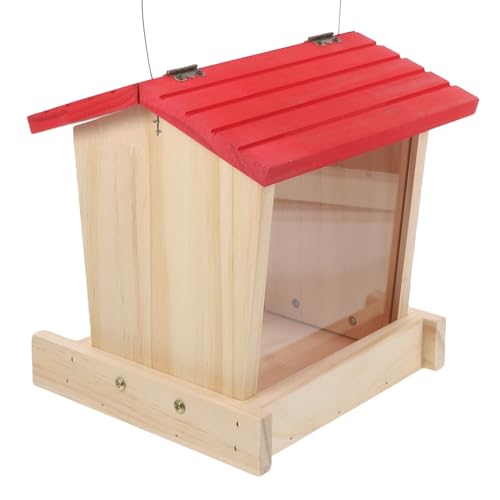 ibasenice Hängendes Vogelhäuschen aus Holz Regenfestes Vogelfutterhaus für Wildvögel Aufzuhängen für Garten mit Mehreren Sitzstangen für Vogelbeobachtungen ibasenice Hängendes Vogelhäuschen aus Holz Regenfestes Vogelfutterhaus für Wildvögel Aufzuhängen für Garten mit Mehreren Sitzstangen für Vogelbeobachtungen von ibasenice