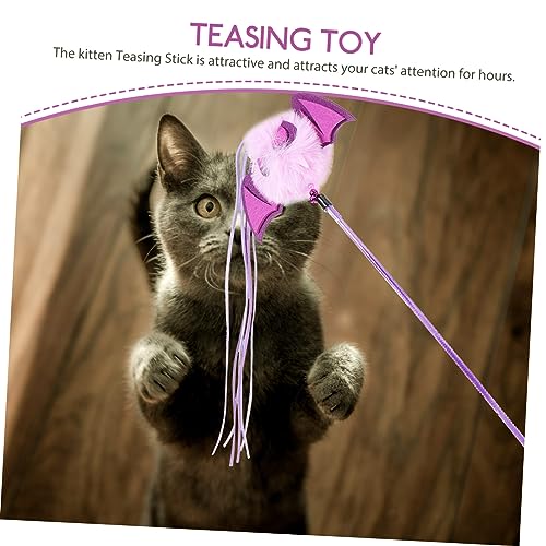ibasenice Halloween Katzen Spielangel Quasten Interaktives Katzenspielzeug für Kätzchen Handliches Teaser Stäbchen in Fördert Katzenbindung und Spielspaß zu Hause von ibasenice