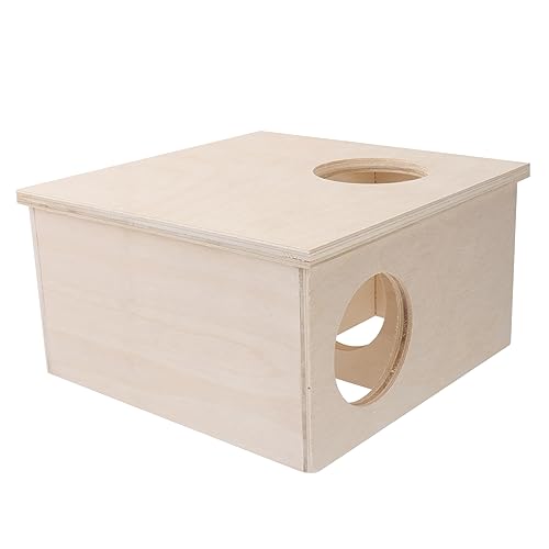 ibasenice Hamster Holzhaus Kreatives Habitat Für Kleine Haustiere Und Langlebiges Design Als Gemütliches Nest Hochwertigem Naturholz von ibasenice