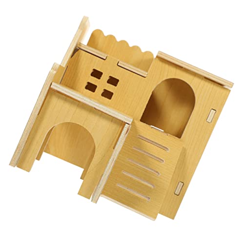 ibasenice Hamster Holzhaus mit Kletterleiter Beißfestes Versteck und Spielplatz für Zwerghamster Langlebiges Kleintierversteck aus Naturholz DIY Bemalbar für Kleinen Nagerkäfig und ibasenice Hamster Holzhaus mit Kletterleiter Beißfestes Versteck und Spielplatz für Zwerghamster Langlebiges Kleintierversteck aus Naturholz DIY Bemalbar für Kleinen Nagerkäfig und von ibasenice