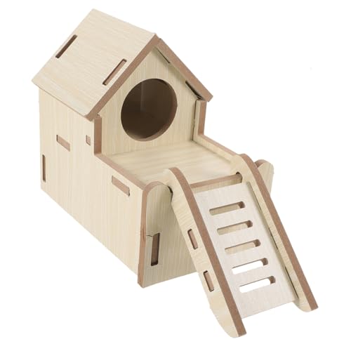 ibasenice Hamster Holzhaus mit Kletterleiter Natürlicher Holz Unterschlupf und Versteckspielzeug Langlebiges Sicheres Hamsterhäuschen für Schlafen und Klettern DIY Dekorierbar für Kleine ibasenice Hamster Holzhaus mit Kletterleiter Natürlicher Holz Unterschlupf und Versteckspielzeug Langlebiges Sicheres Hamsterhäuschen für Schlafen und Klettern DIY Dekorierbar für Kleine von ibasenice