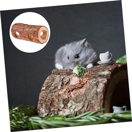 ibasenice Hamster Holzversteck Baumhöhle aus Natürlichem Holz Sechs Öffnungen Kleintier Tunnel Leicht und Tragbar als Versteck und Spielplatz für Zwerghamster und Rennmäuse von ibasenice