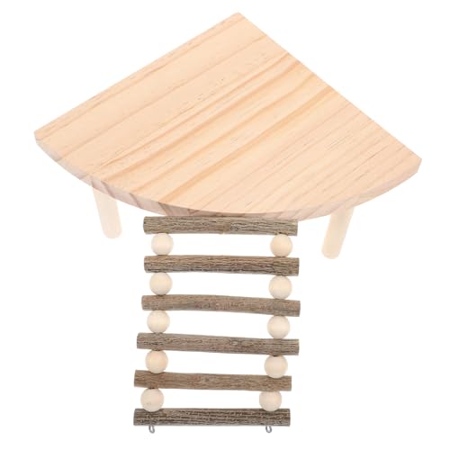 ibasenice Hamster Kletterleiter Holzplattform mit Steigfunktion Stabile Spiel und Ruhefläche für Kleine Haustiere Wie Hamster Zwerghamster Rennmäuse und Ratten Natürliche Holzleiter für von ibasenice
