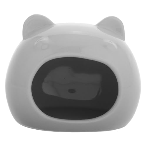 ibasenice Hamster Porzellan Nest Hamster Versteck Keramik Hamster Keramik Hamster Nester Hamster Liefert Hamster Zubehör Gerbil Hideout Hamster Hideout Keramik Grau von ibasenice