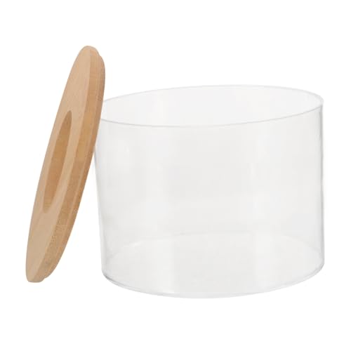 ibasenice Hamster Sandbad Box Für Kleine Haustiere Wasserdichtes Transparentes Badebecken Mit Bambusdeckel Für Duschen Und Verschleißfestes Design Für Erholung von ibasenice